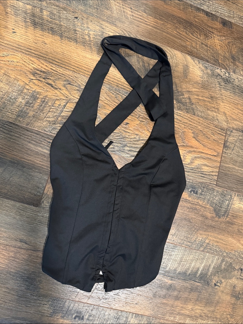 Nordstrom Black Crisscross Halter One-Piece
